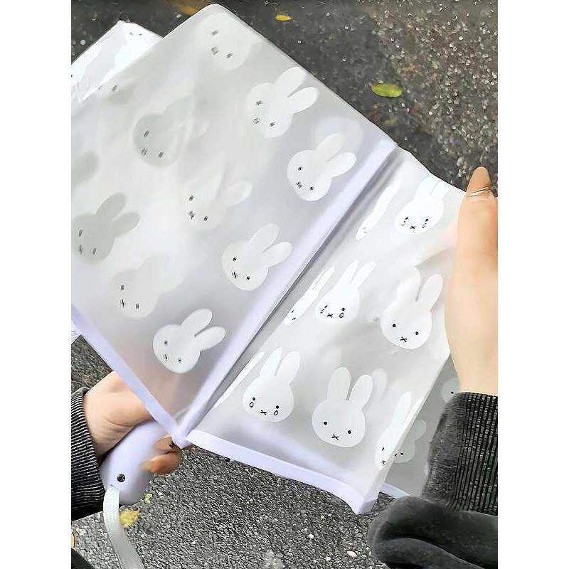 可爱兔子雨伞女加大厚结实抗风自手动折叠长柄小巧可携式高颜值学