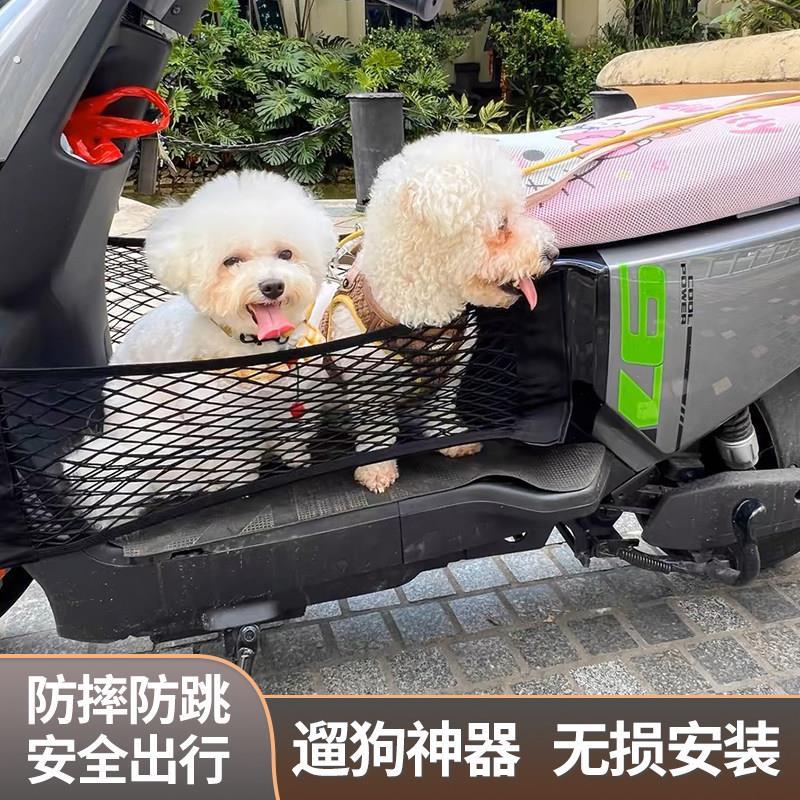 电动车网兜前置狗狗宠物猫防掉通用座篮摩托踏板收纳筐储物创意