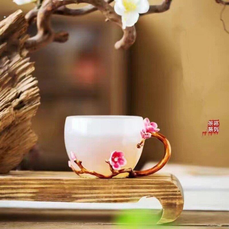琉璃玉瓷珐琅彩杯子家用客厅精致个人主人杯单个功夫茶杯女士轻奢