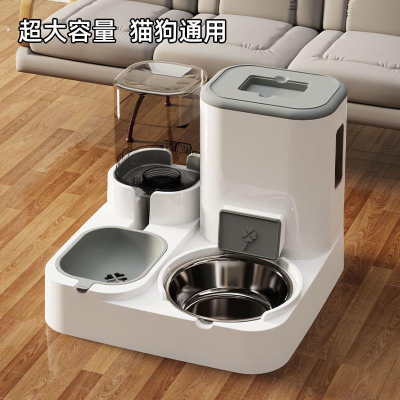 猫碗狗碗猫食盆猫咪猫粮自动喂 食器饮水一体猫盆喝水双碗宠物用