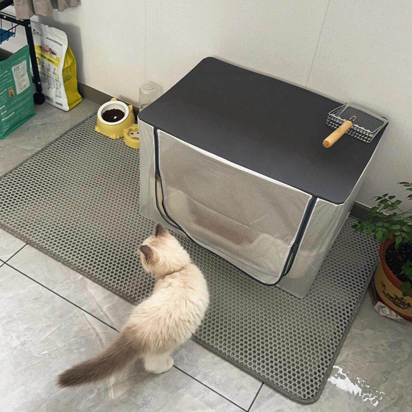 猫砂盆防外溅神器超大号收纳箱加高防飞沙半封闭式宠物用品防外带