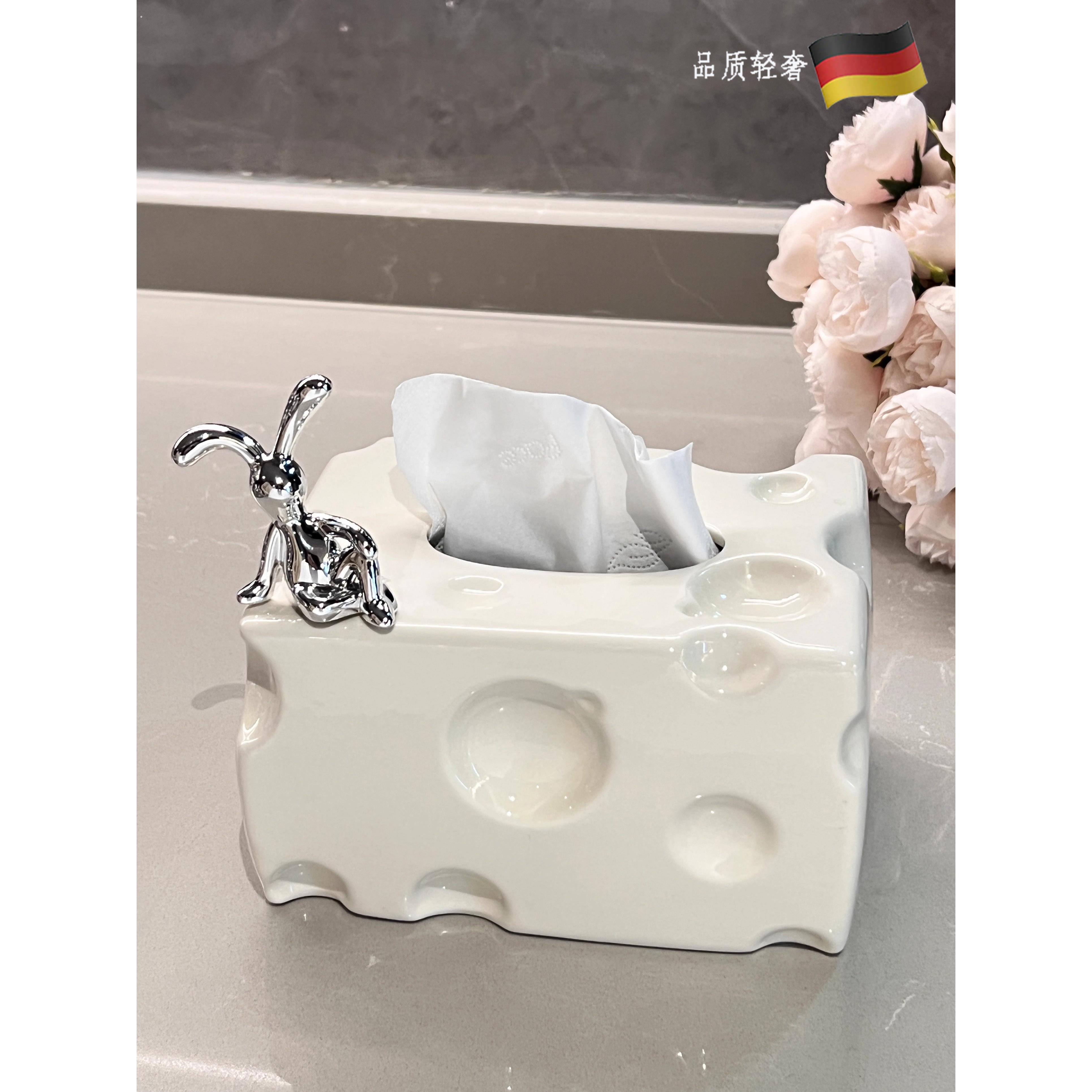 德国陶瓷纸巾盒客厅高端无障碍豪华咖啡桌饰品餐巾盒纸盒家用纸盒