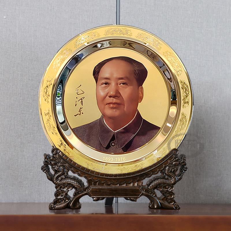 客厅中堂玄关入户门电视机柜乔迁大厅主展台挥手坐像毛席铜像摆件
