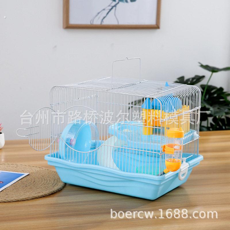 厂家仓鼠笼子超大别墅便宜大的双人间防越狱铁笼托盘式透明;