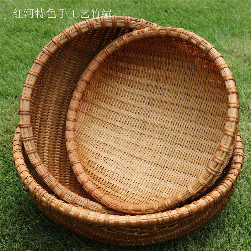装馒头的容器圆簸箕竹制品厨房竹筐竹编馒头筐竹筲箕手工竹编收纳