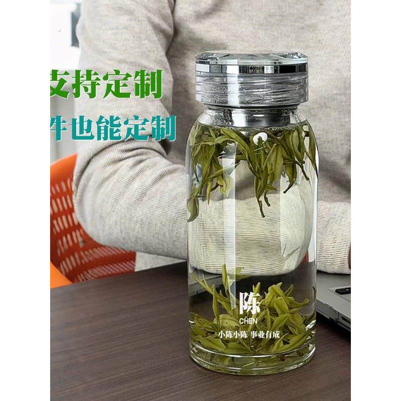 古丽兰2025百家姓玻璃杯泡茶杯男女高硼硅茶水分离大容量杯子图片
