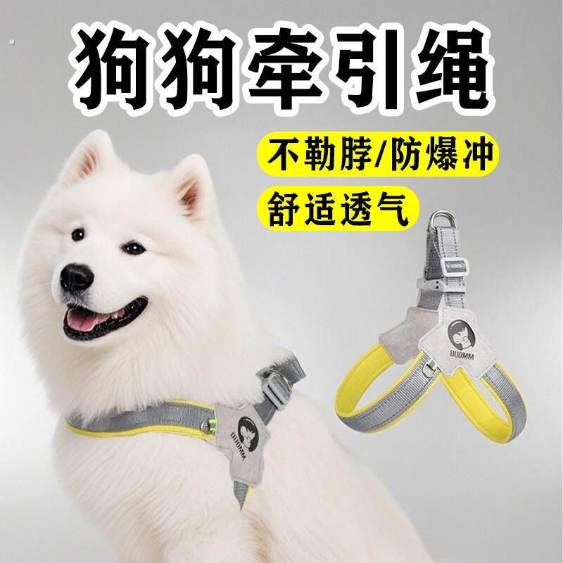 狗狗牵引绳萨摩耶胸抱婴袋背心式外出专用脖圈遛狗中大型犬幼犬宠