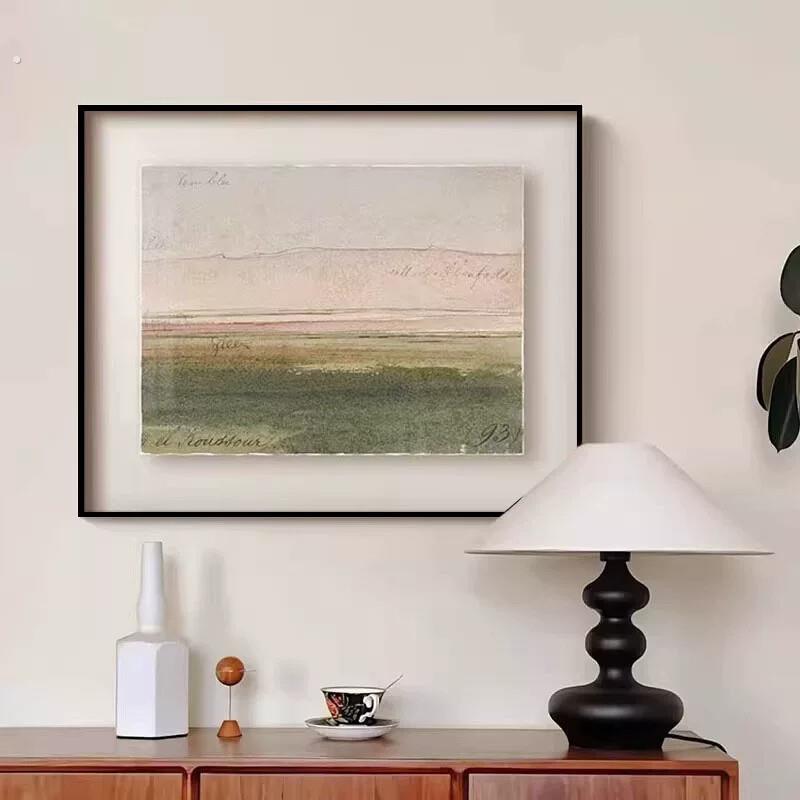 《棕榈平原》法式中古风风景客厅装饰画意式复古入户玄关卧室挂画