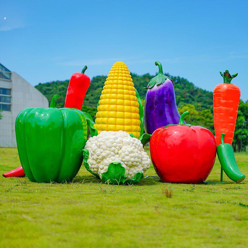 户外仿真蔬菜椒雕塑农村生态园林玻璃钢青椒摆件大型玉米装饰模型