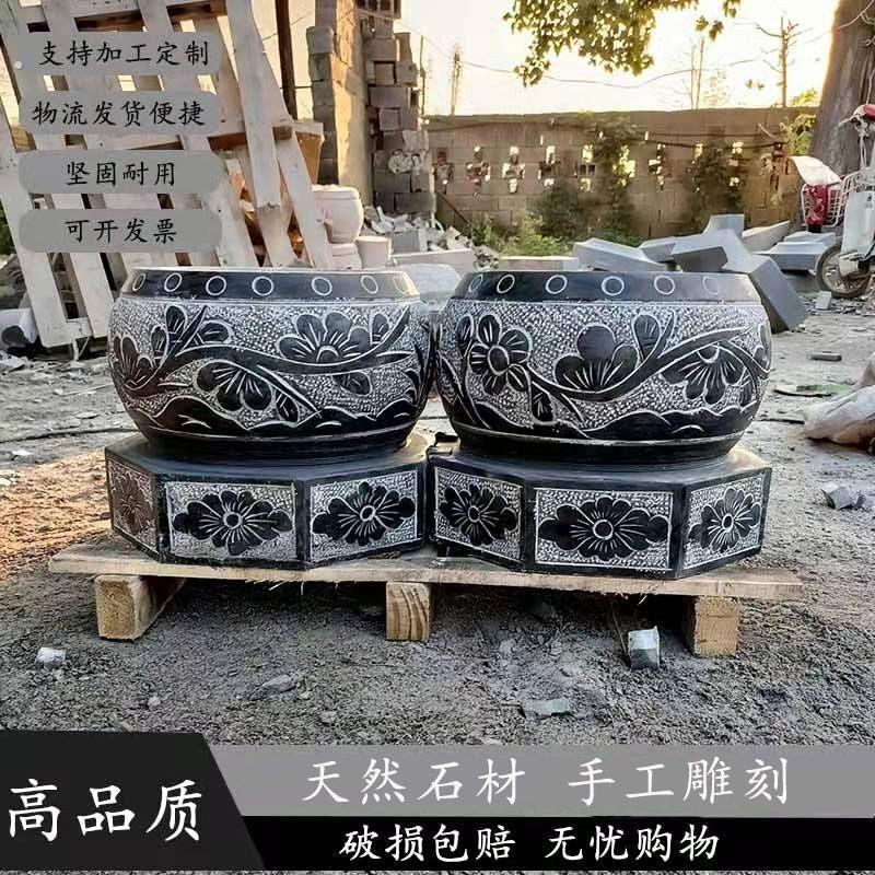 石柱墩石墩子底座 石材木柱底座实心柱顶石空心八角底座石雕青石