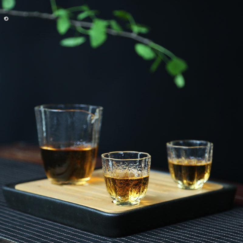 手工锤纹耐热玻璃公道杯子日式大号耐高温分茶器匀杯茶海功夫茶具