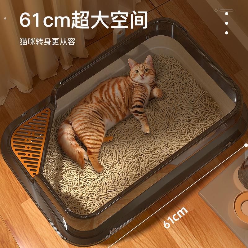 猫砂盆超大号防外溅加高厕所特大号沙盆半封闭宠物家用幼猫屎尿盆