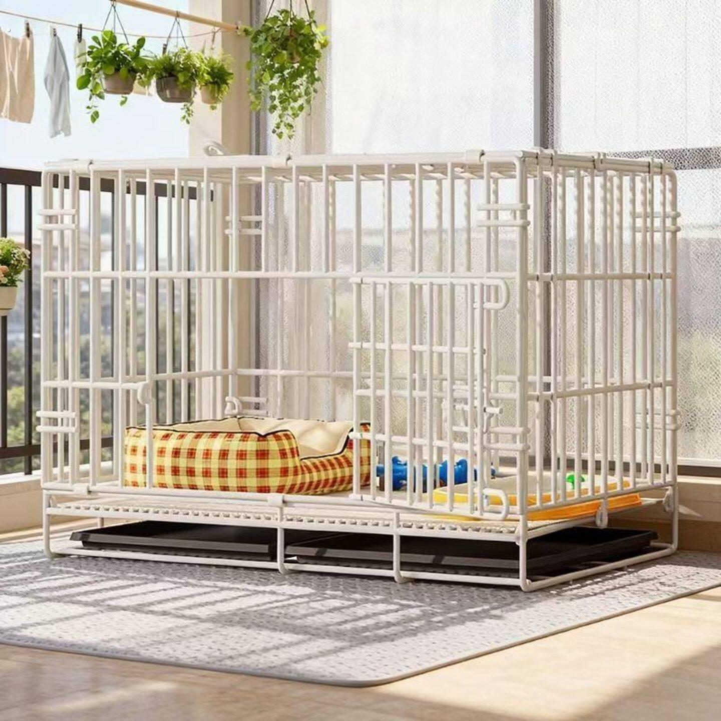 折叠宠物笼狗笼猫笼兔笼加粗家用带厕所分离室内狗别墅中小型犬笼