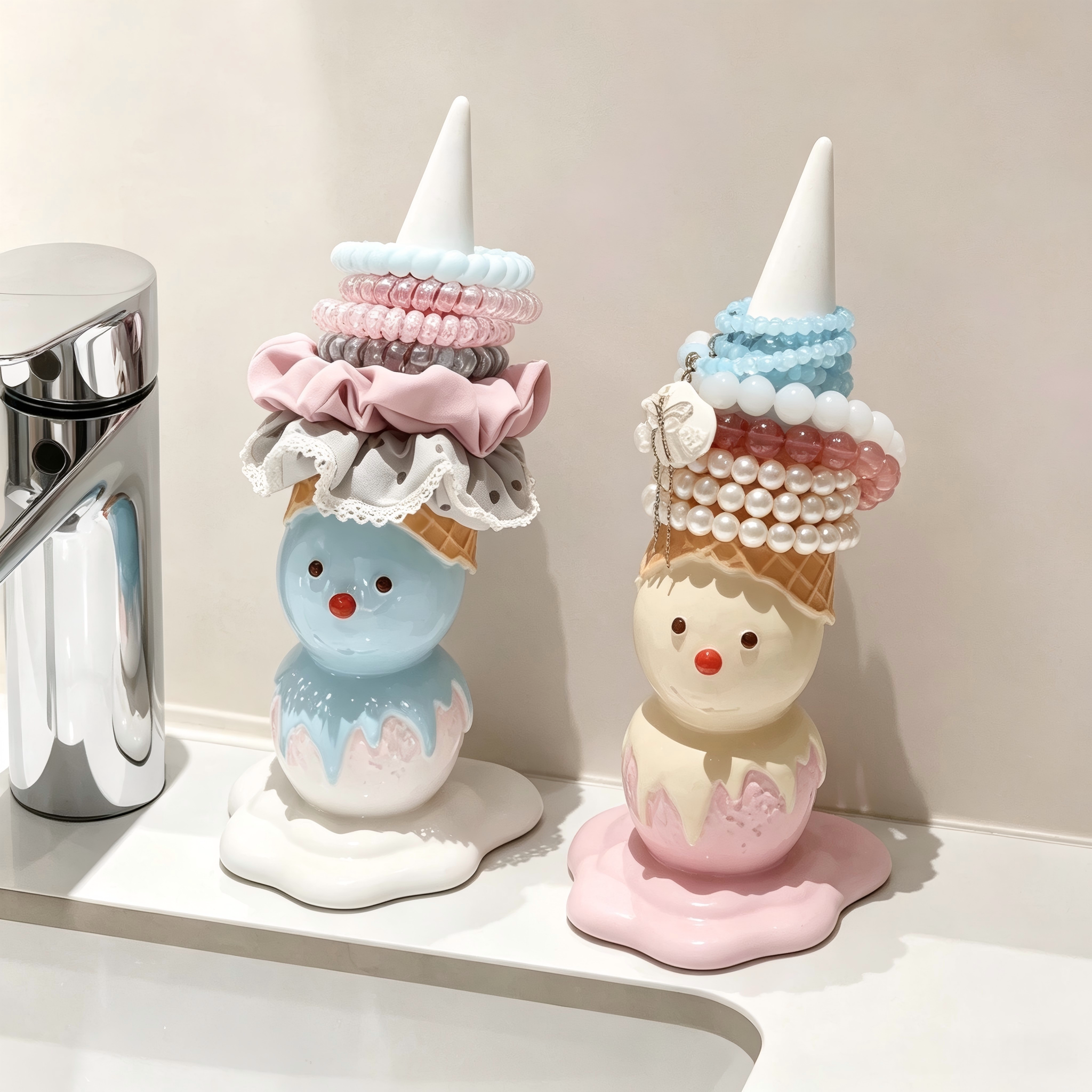 【新家的100个快递】可爱雪糕发圈收纳神器卡通多巴胺装饰小摆件