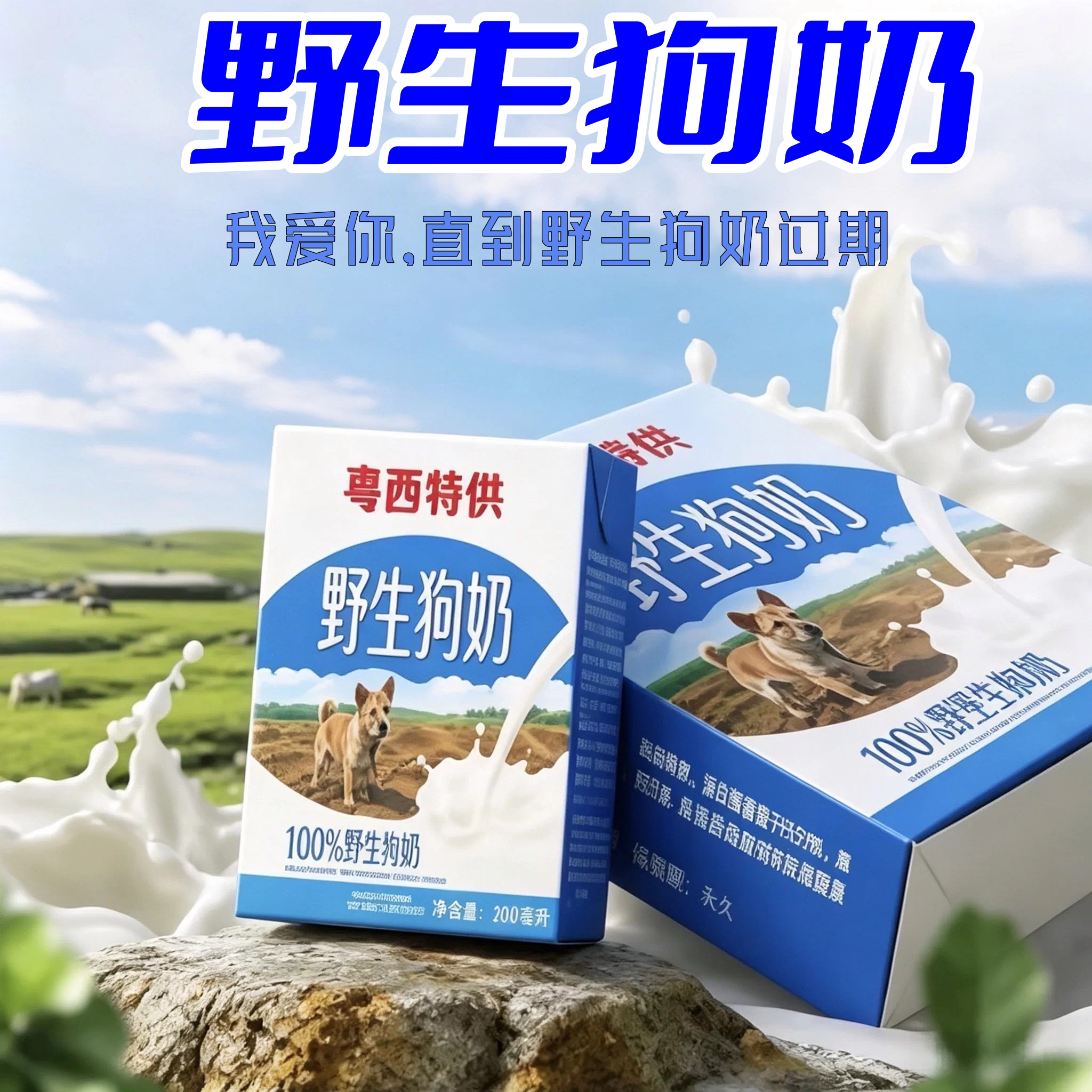 粤西特供野生狗奶奶砖贴纸搞笑抽象整蛊贴画趣味手账DIY素材粘贴