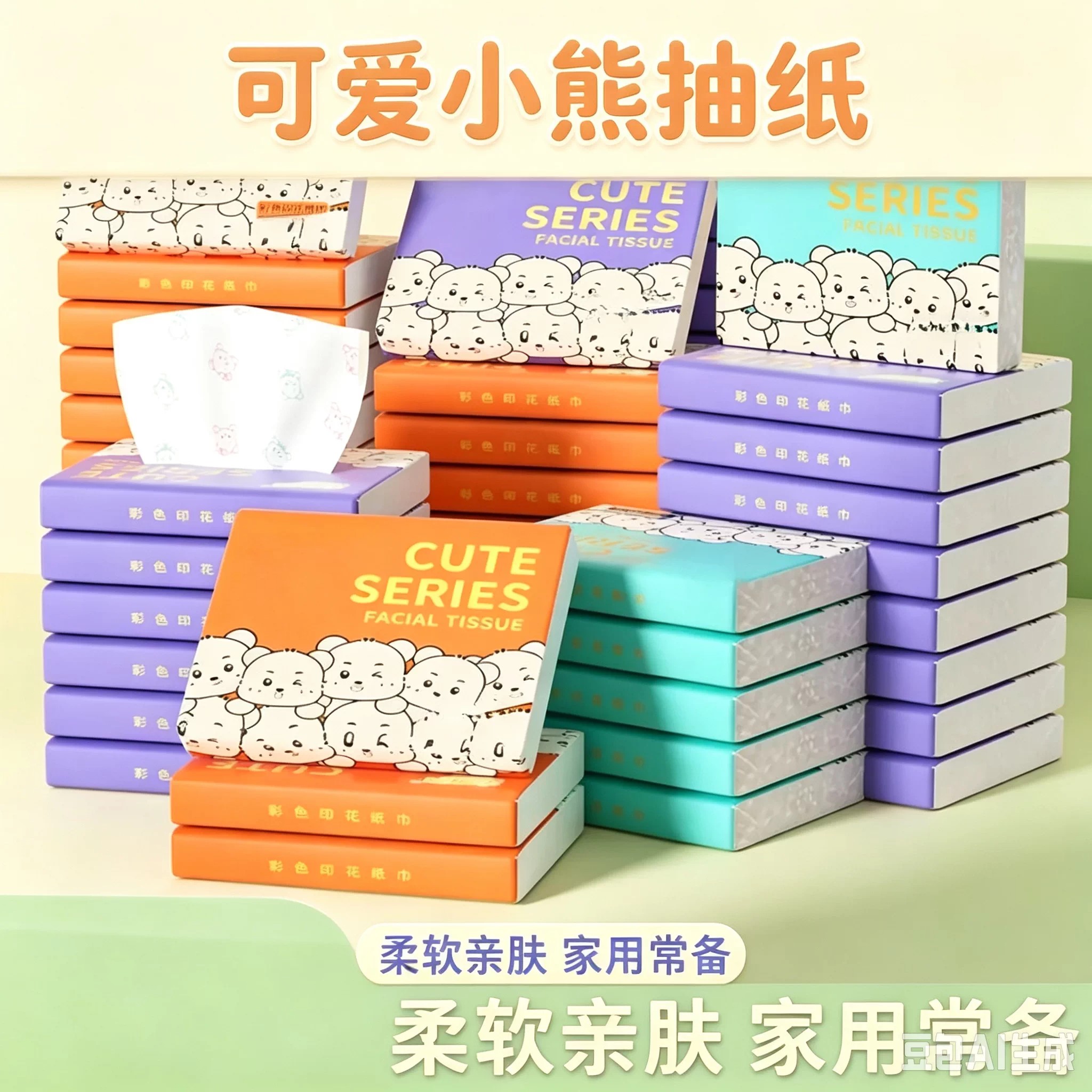 印花纸巾随身便携式小包抽纸五层柔韧家用实惠装一次性面巾纸抽WT