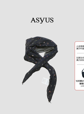 【新品】ASYUS 2026夏季 简约百搭木耳边网纱印花三角巾