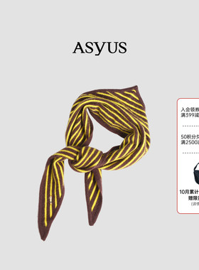ASYUS设计师品牌 冬季撞色条纹舒适柔软三角巾