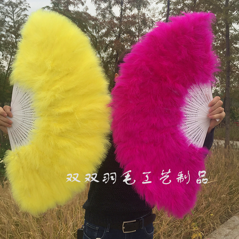 大号全绒加厚羽毛扇 舞蹈扇 舞台演出 旗袍走秀羽毛扇 包邮