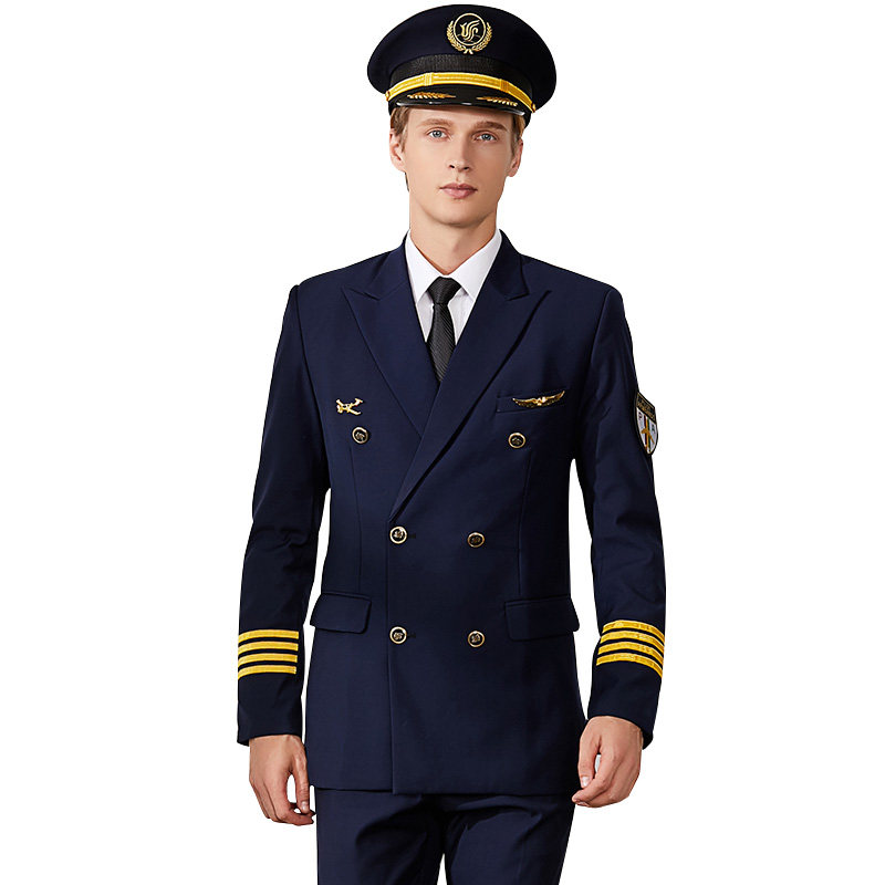 航空机长制服男飞行员空少制服外套职业套装物业工作服国航制服装