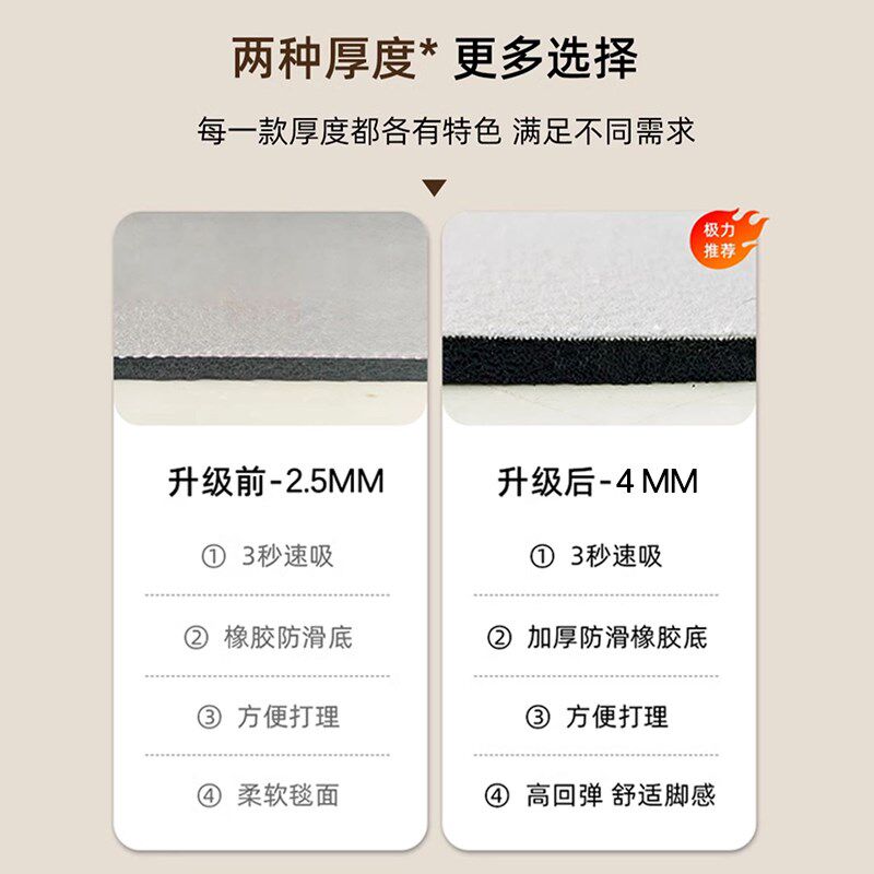 厨房地垫l型防油防滑可擦免洗吸水硅藻泥加厚耐脏专用防水脚垫子