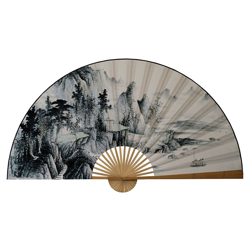 5年扇面不下坠质保*山水01*壁挂扇装饰画扇大挂扇工艺大画扇子