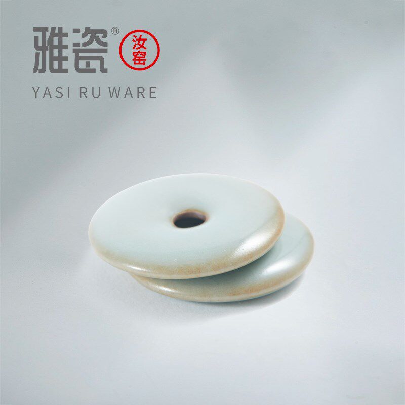 雅瓷汝窑平安扣吊坠挂饰创意礼品摆件陶瓷饰品挂件项链挂坠礼盒装