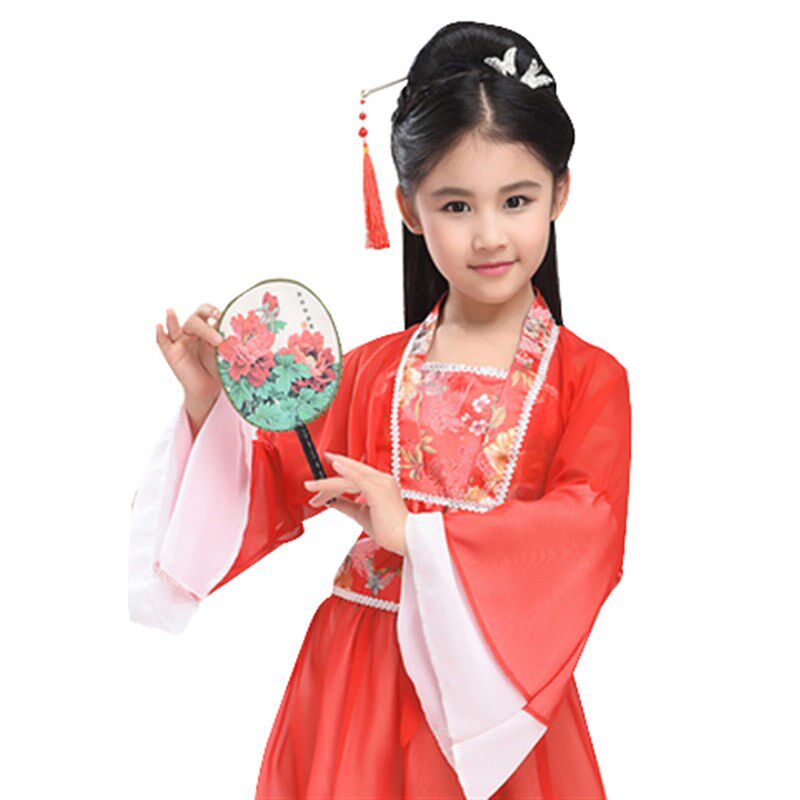 儿童古装七仙女服装女幼儿园唐装汉服贵妃公主裙小女孩古筝表演服
