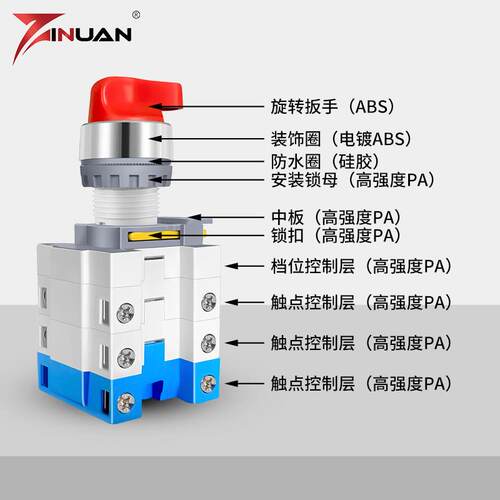 JS8085S防爆防尘防腐万能转换开关二档三档银点开闭两开孔22mm