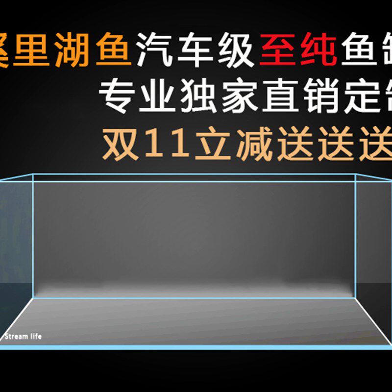 专业5S级金晶汽车至纯超白超透溪里湖鱼专用溪流水草金鱼海水鱼缸