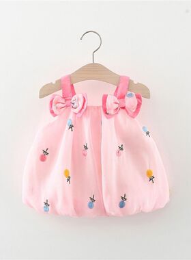 婴儿吊带裙夏装0一1岁幼儿童2小孩3洋气4女宝宝连衣裙5个6月7公主