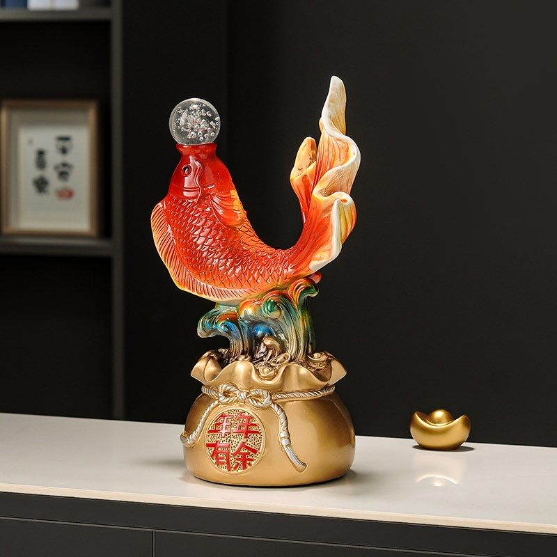 年年有余招财家居摆件高档办公室门面前台创意装饰品搬家乔迁礼物