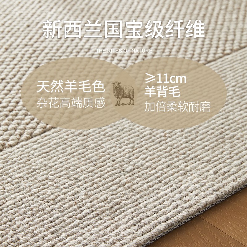客厅羊毛地毯2025新款轻奢高级卧室地垫定制温馨房间布置防水免洗