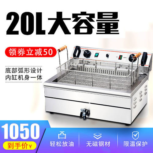 电炸炉商用大容量油炸锅定时炸炉炸薯条炸鸡炸油条单缸双缸油炸机