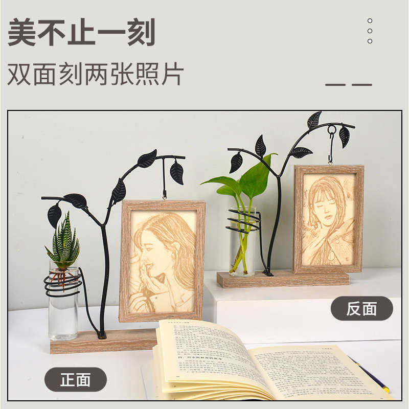 木刻画diy手工生日礼物女生朋友情人节高级感蜜女友照片送闺