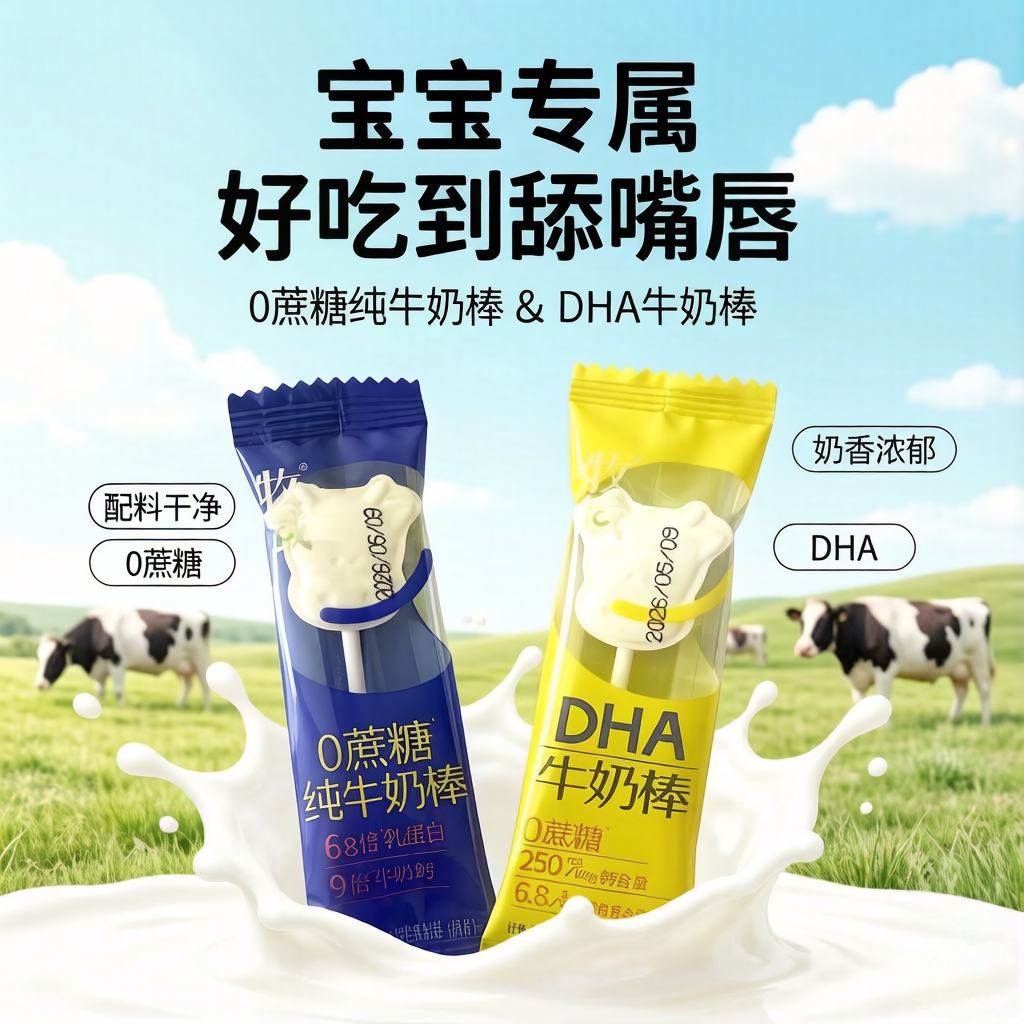 0蔗糖纯牛奶棒高钙奶棒宝宝零食