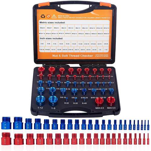 螺母和螺栓螺纹检查器 公子规 公英制44件套 nut checker