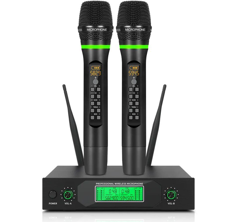 XTUGA无线手持麦克风混响直播家用唱歌话筒一拖二户外音响话筒J5
