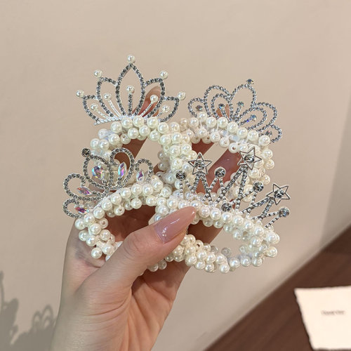 女童公主皇冠珍珠发绳发圈