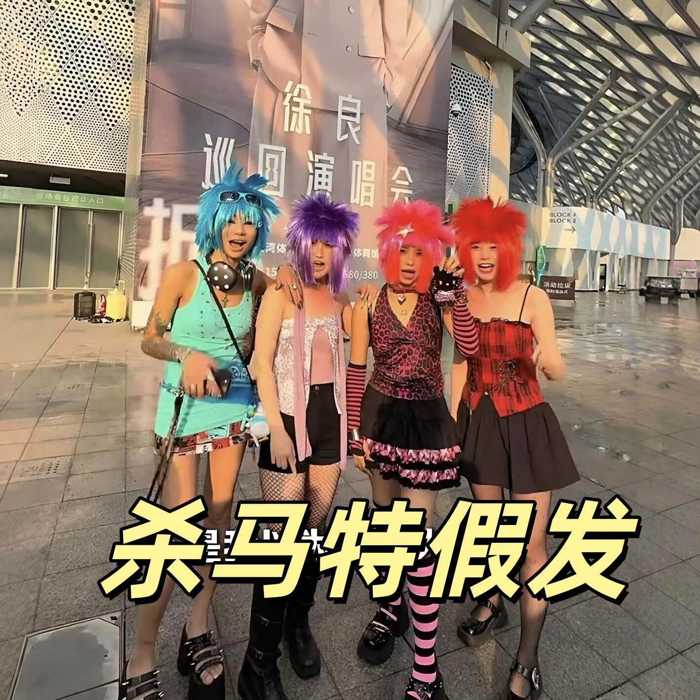 【全想起来了】徐良演唱会假发杀马特葬爱家族头套创意非主流装扮