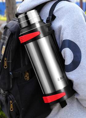 旅行户外车载带把斜跨开车工人保冷杯子热水壶超大容量保温杯运动