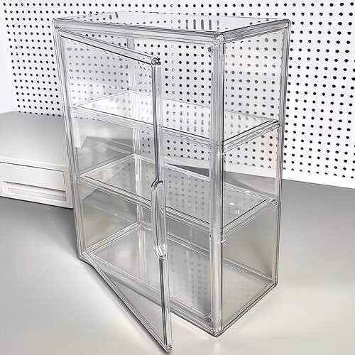 新款桌面收纳盒抽屉小痛柜整理展示透明塑料亚克力防尘大容量谷子