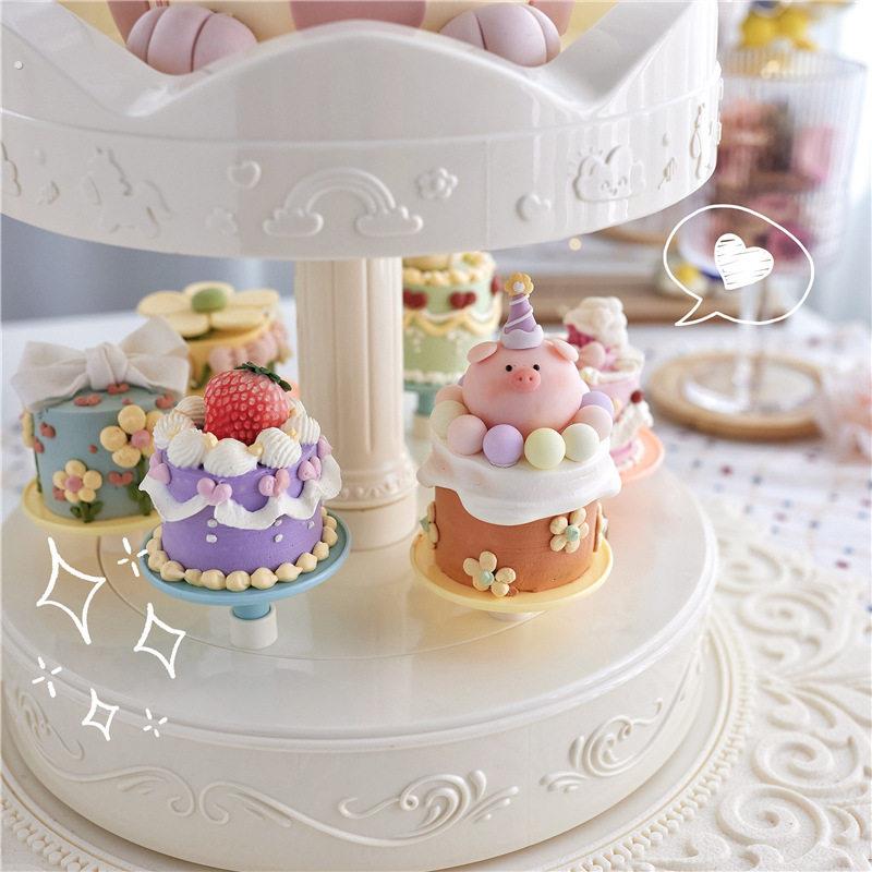 自动旋转甜品机旋转木马蛋糕台回转寿司机生日聚会蛋糕架烘焙