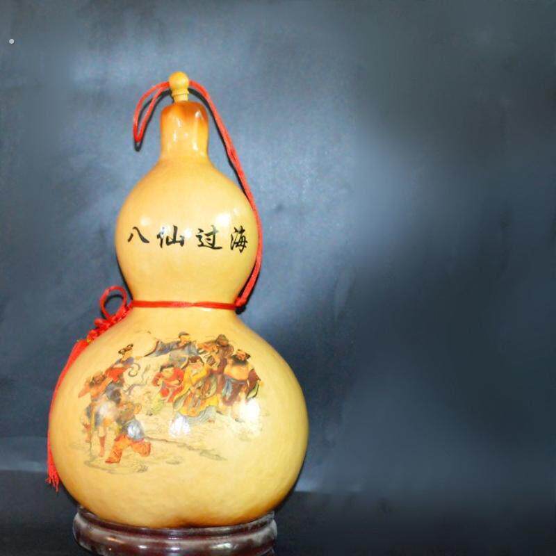 高端八仙过海天然开口葫芦摆件酒葫芦挂件贴画小彩绘葫芦工艺品送