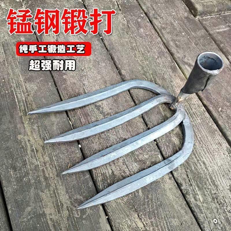 传统锻打耙锄钉耙四齿农具搂草种田锄农用翻土水泥园艺开挖地