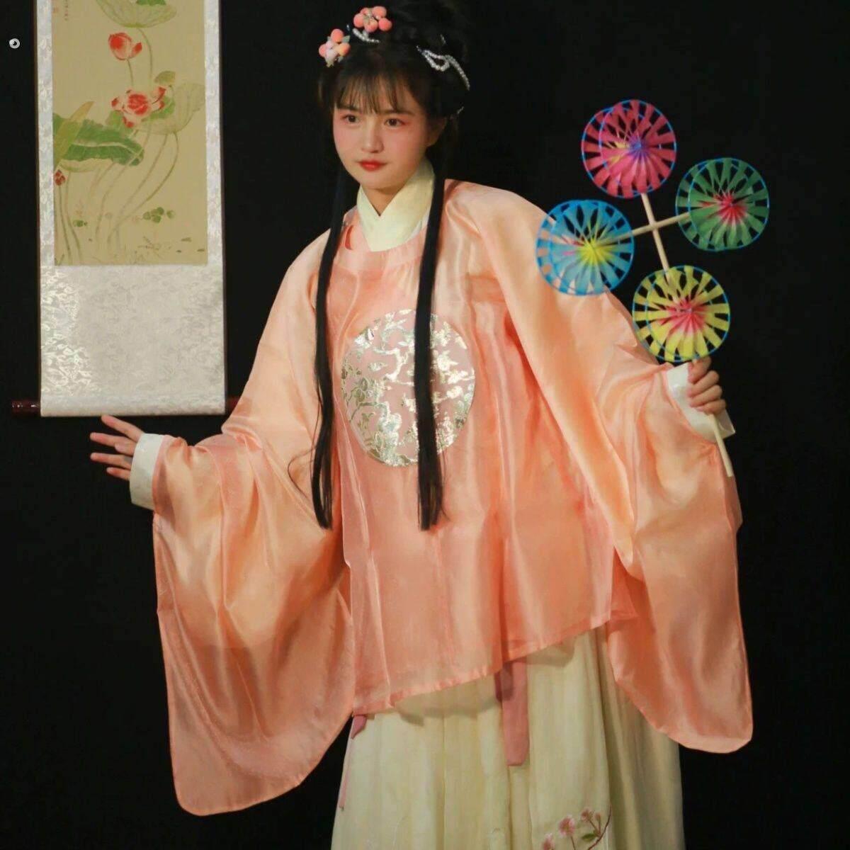 八轮手工染色唐装汉服国服走秀道具舞蹈摄影街拍影视道具