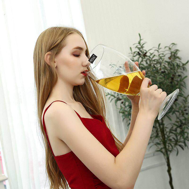 超大结婚玻璃敬酒杯香槟巨型网红高脚啤酒杯拼酒杯聚会饭厅英雄杯