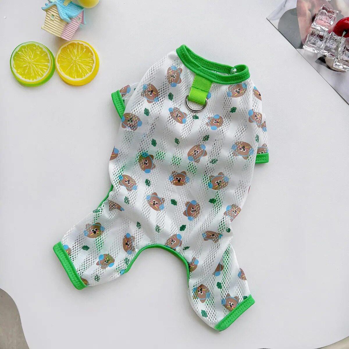 宠物狗狗衣服春夏季薄款网眼四脚衣猫咪衣服透气防掉毛外出中大型