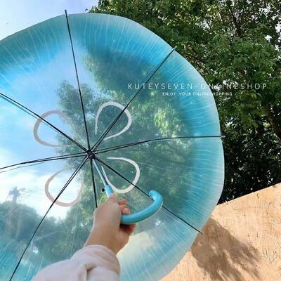 水母伞日系梦幻长柄透明雨伞海月小清新高颜值女生加固抗风直柄伞
