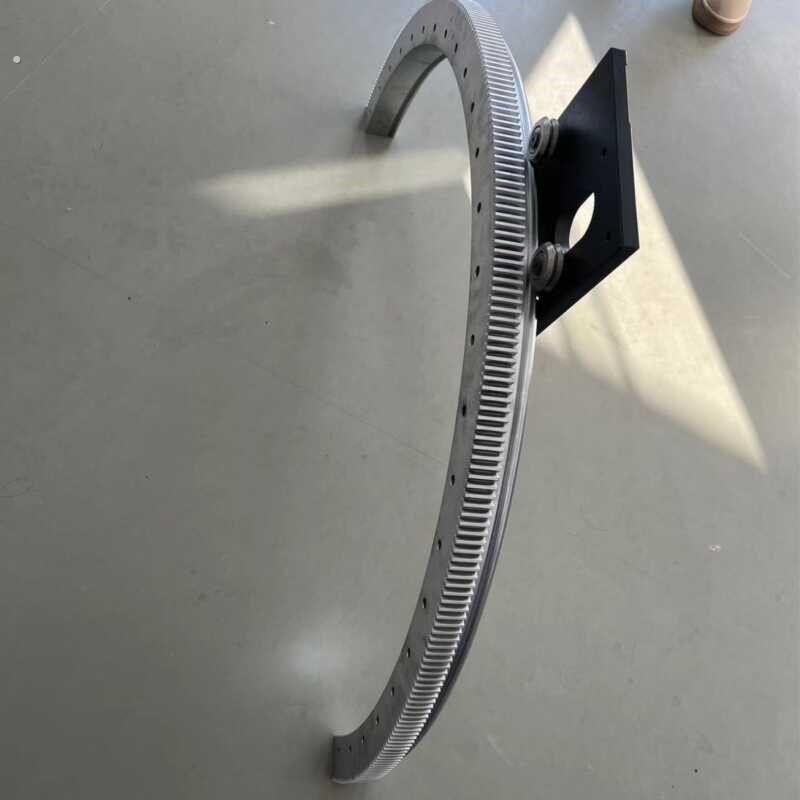 非标直径圆弧环形齿条齿轮导轨循环输送线配置180度弧形轨道定制